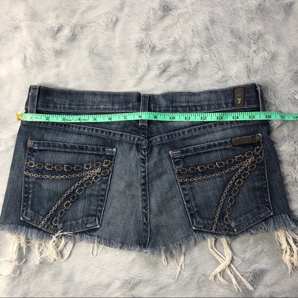 7 For All Mankind -Homemade Jean Frayed Mini Skirt - Picture 4 of 8